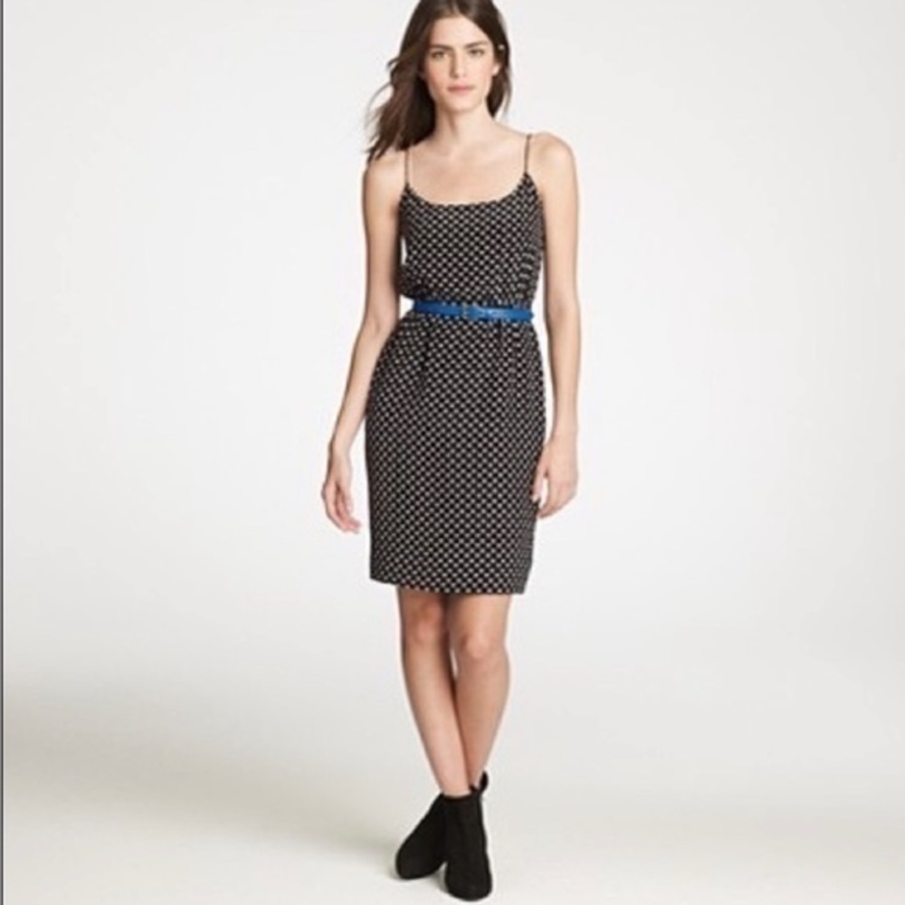 J. Crew Blouson Silk dress in polka dot Size 4